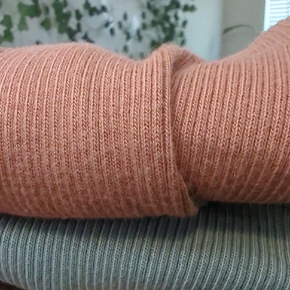 Ribbed Orange and Sage Crop Top Bundle
